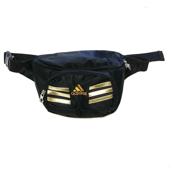 adidas black and gold fanny pack